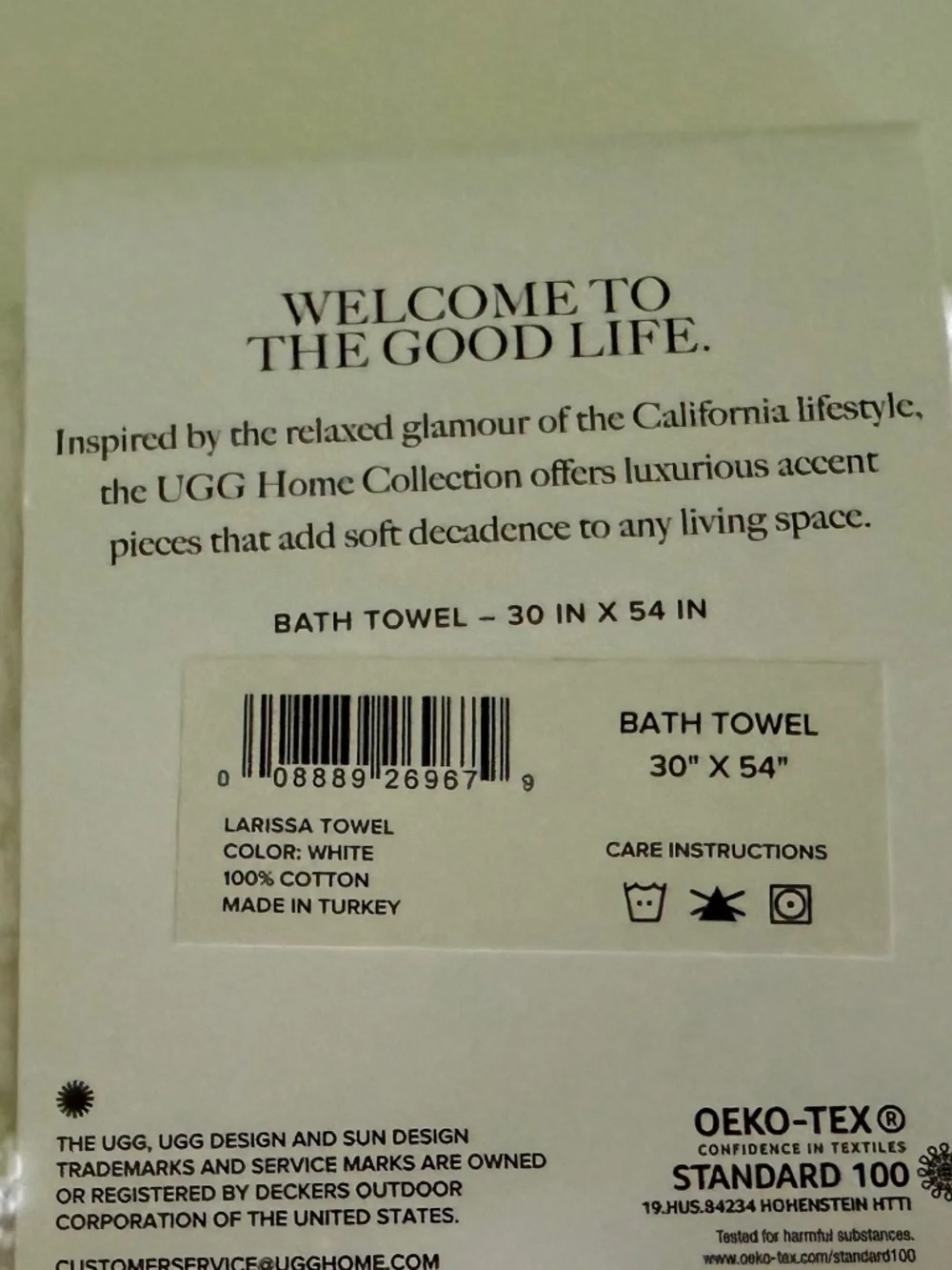 UGG Bath Towels Fringed Textured White